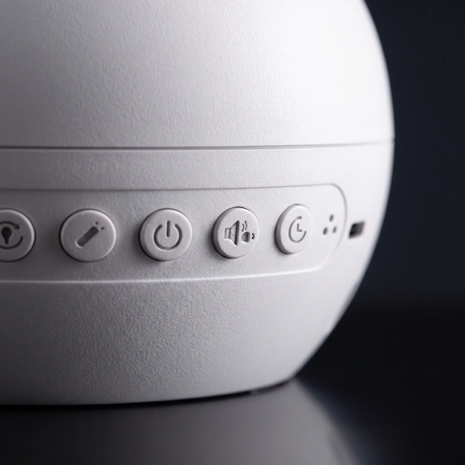 Macro of the projector's body and control row